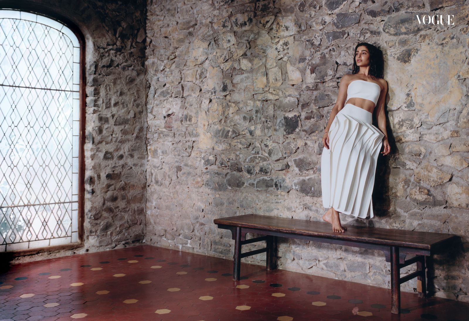 Image may contain Architecture Building Wall Floor Adult Person and Home Decor